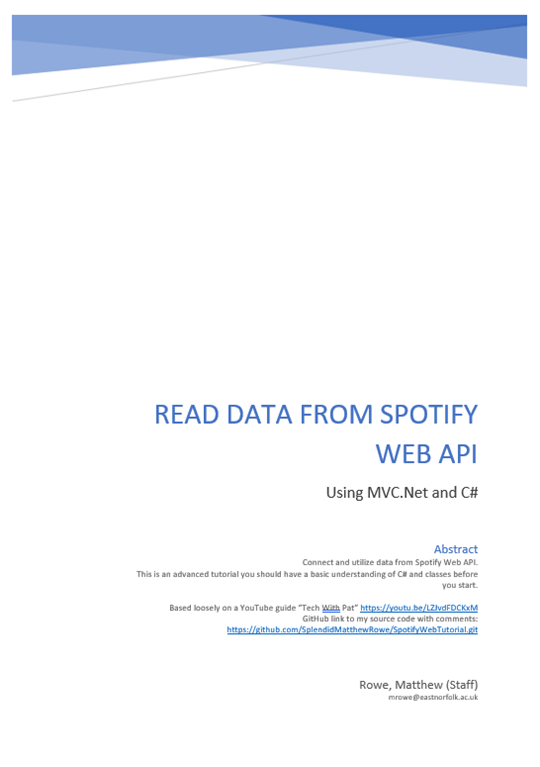Tutorial 3 - MVC with Spotify data