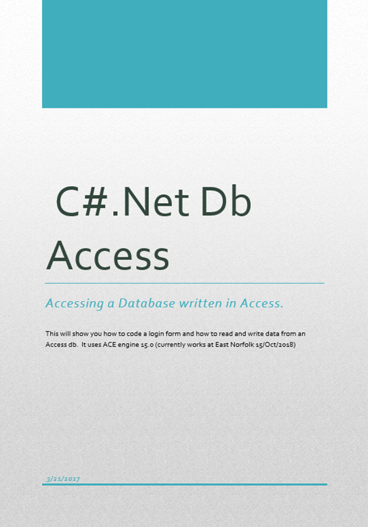 Tutorial 11 - Access Database and Winforms